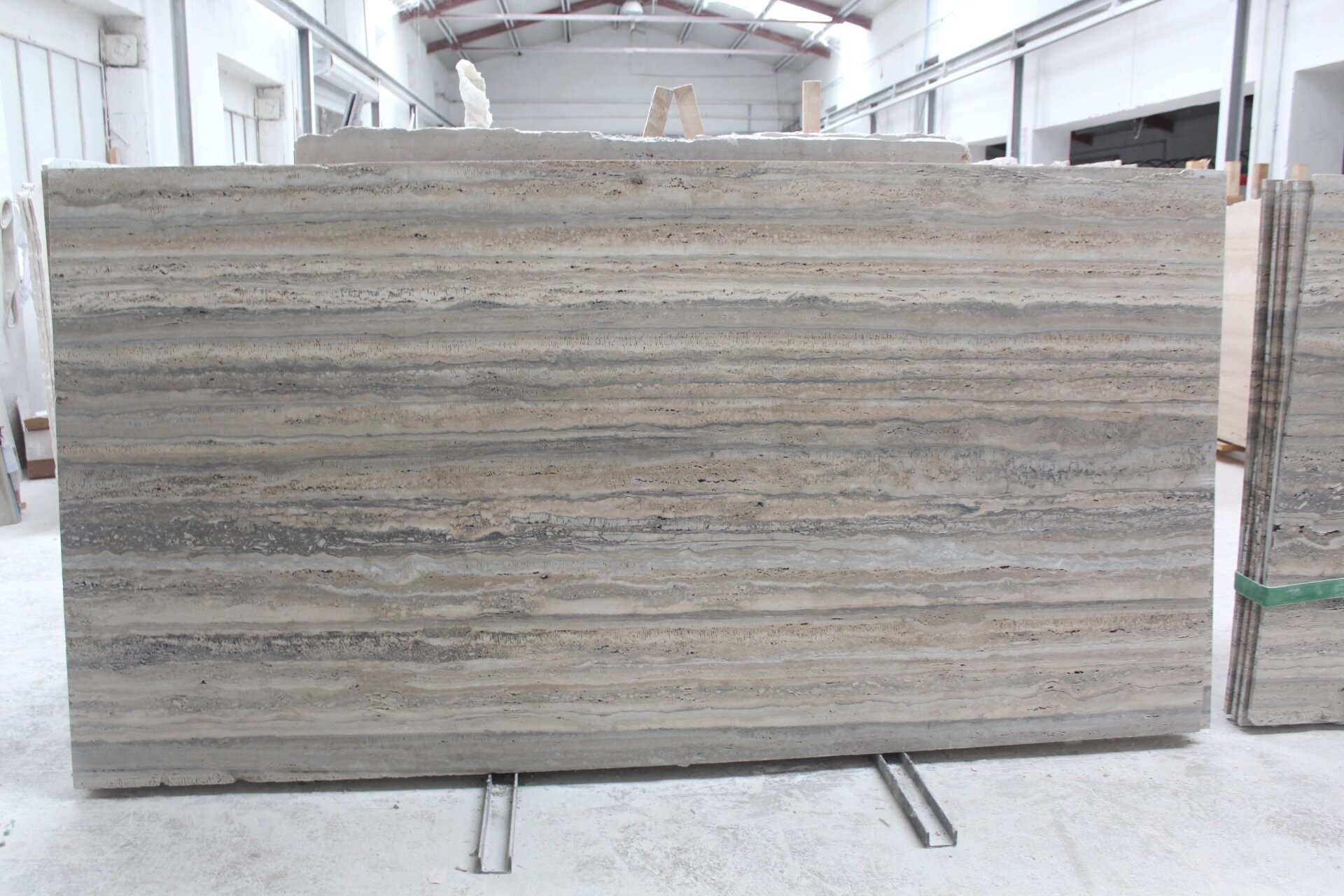 Silver Travertine Unfilled Slab