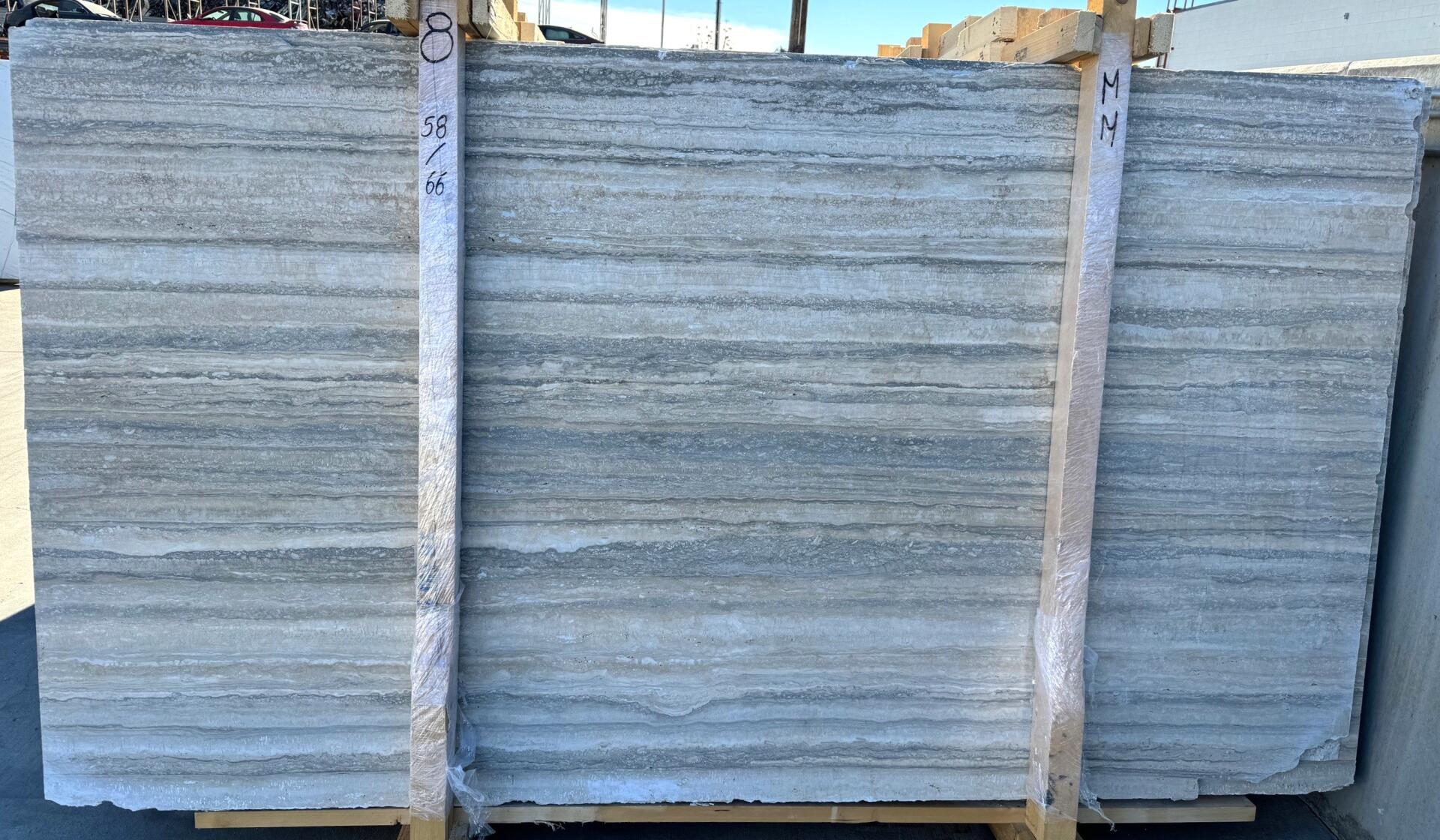 Silver Travertine Honed/Filled Finish 2cm Slab