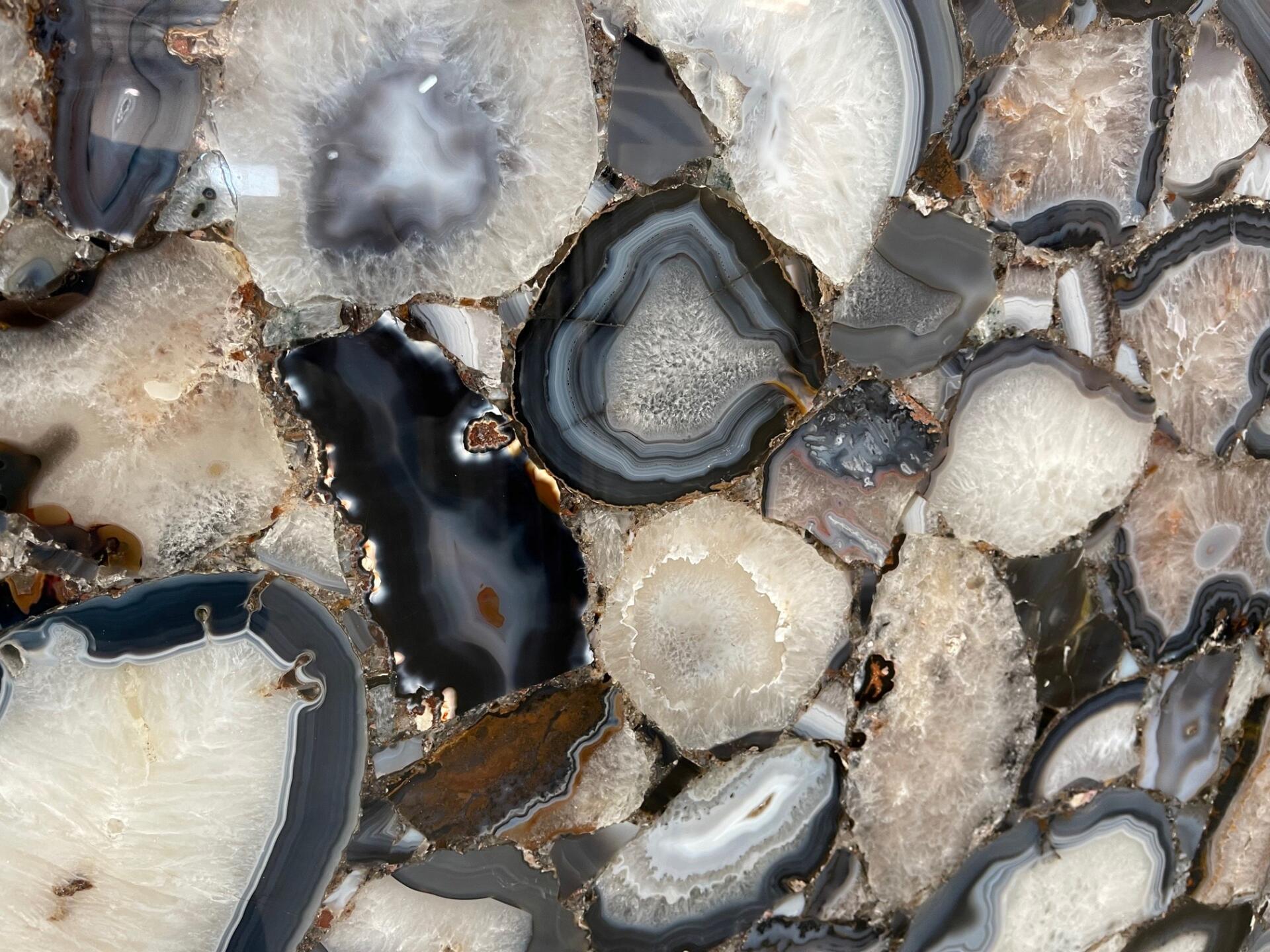 Crystal Agate Black Precioustone Lux 3cm Slab