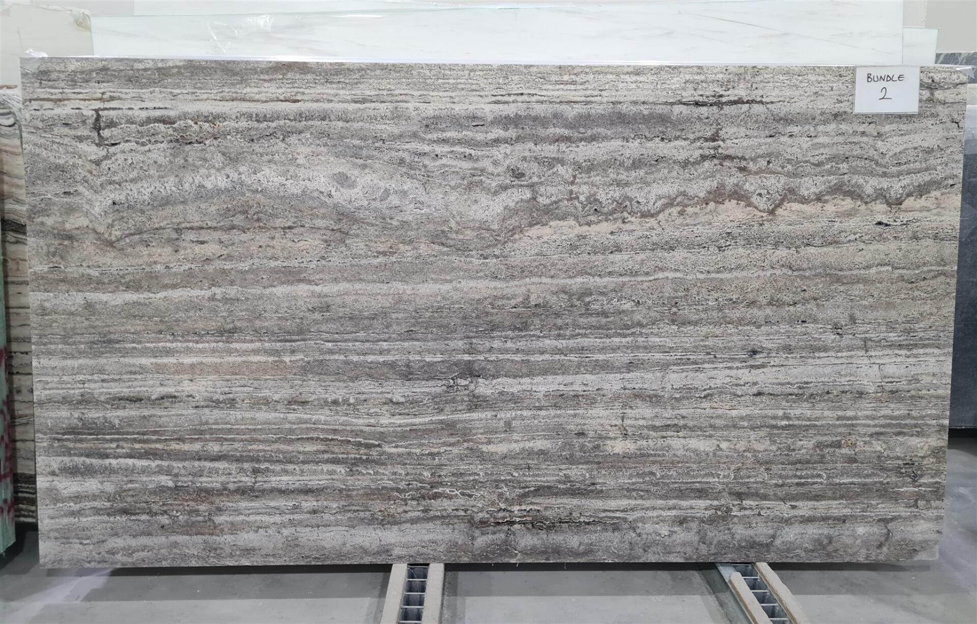 Silver Light Travertine Honed/Unfilled 2cm Slab