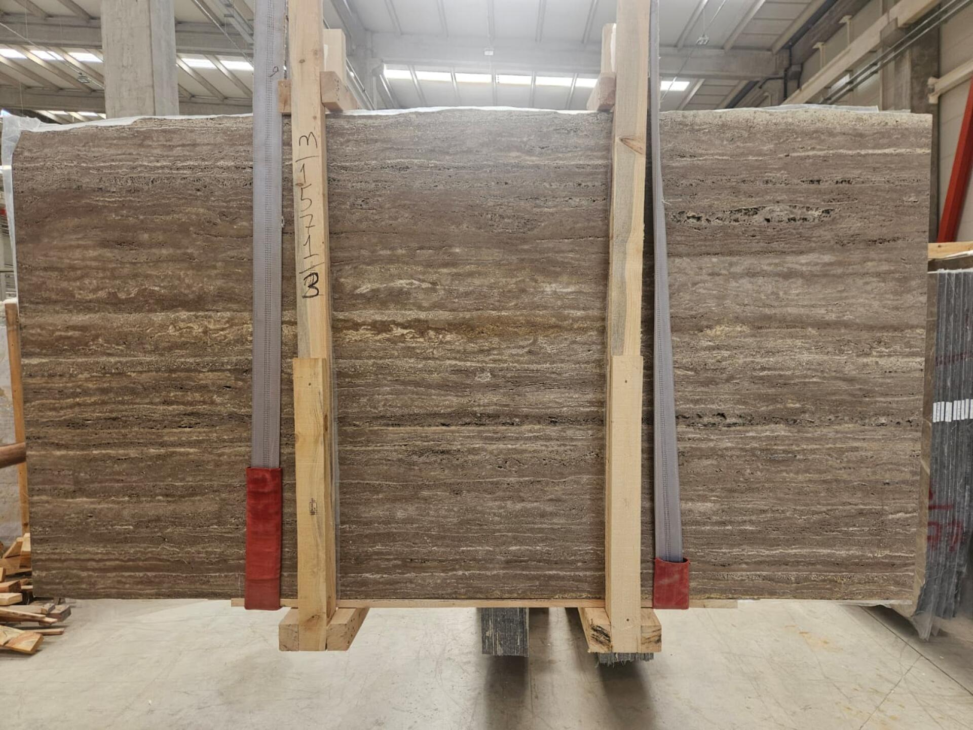 Titanium Travertine Leather/Unfilled 2CM Slab