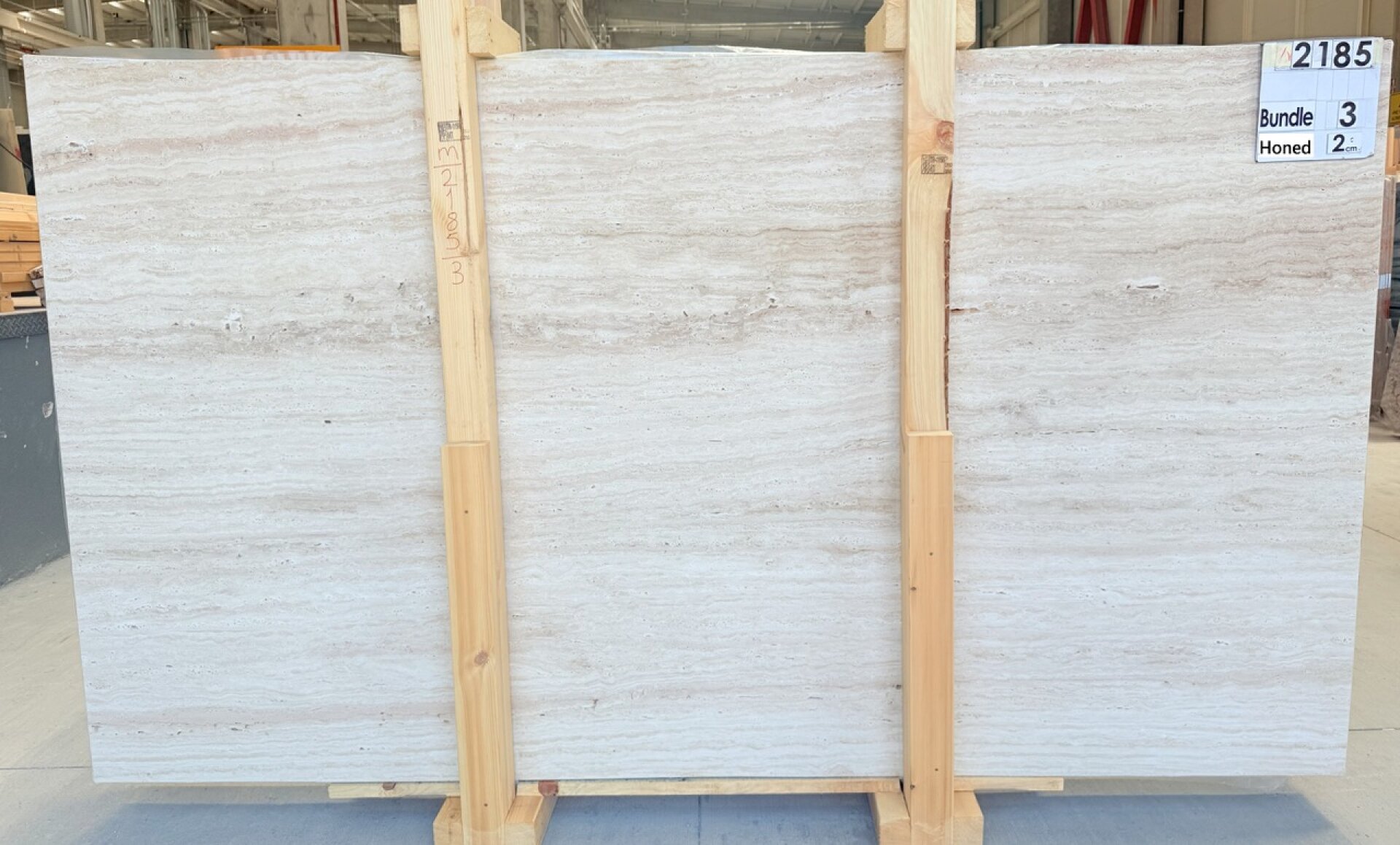Roman Travertine Light Honed/Unfilled 2cm Slab