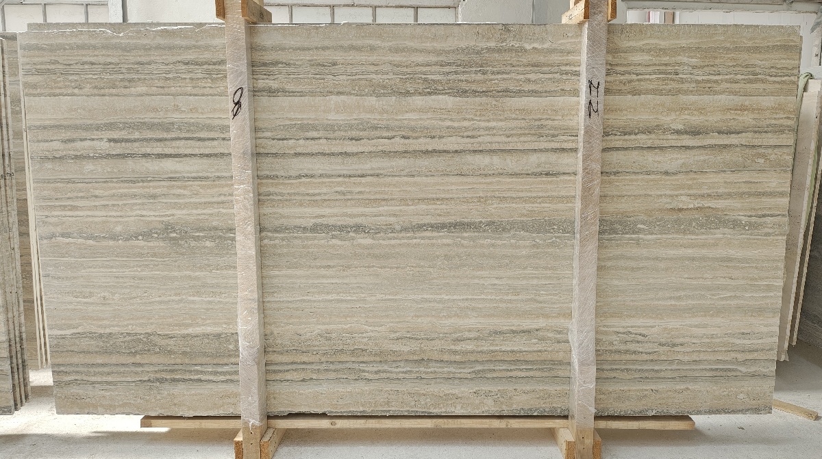 Silver Travertine Honed/Filled Finish 2cm Slab