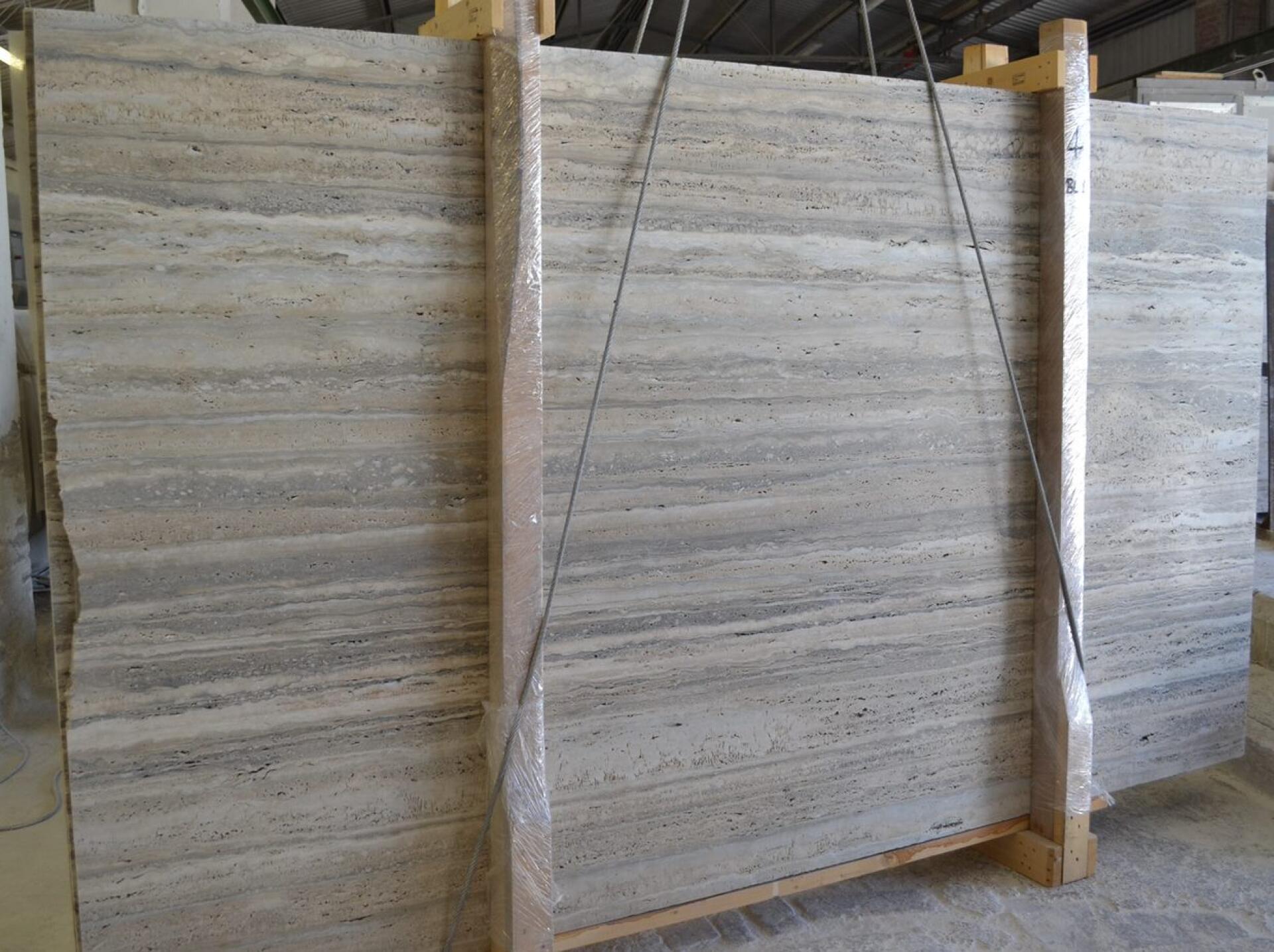 Silver Travertine Unfilled Honed Finish 2cm Slab