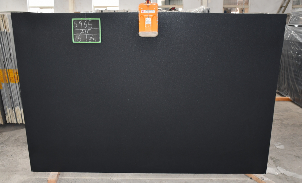 Absolute Black Dual Finish Flamed & Brushed/Leather 2cm Slab