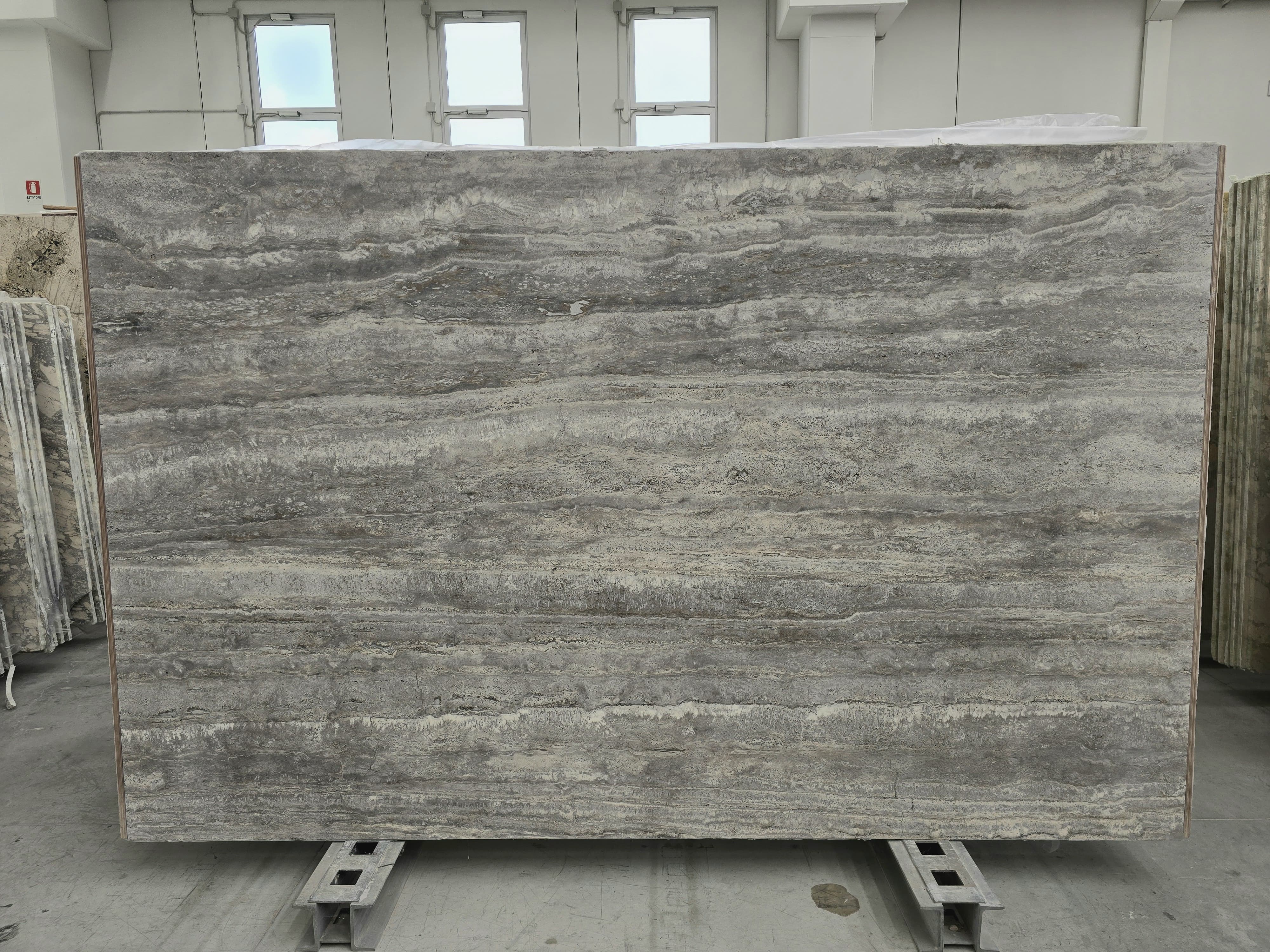 Titanium Travertine Honed/Filled 2CM Slab