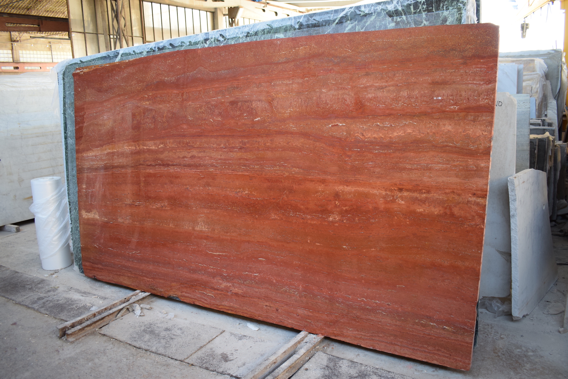 Travertino Rosso Polished 2cm Slab