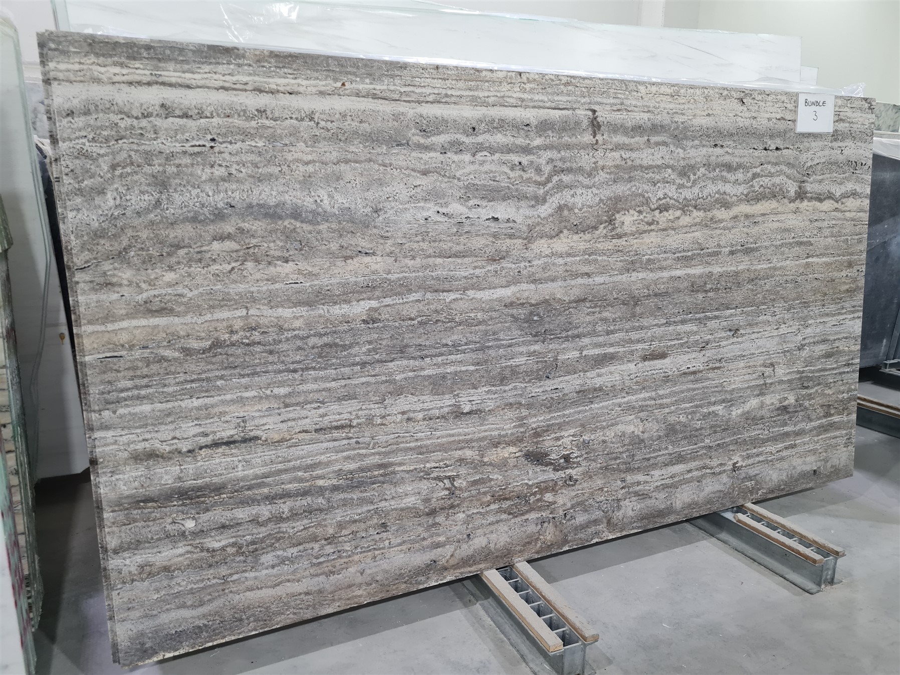 Silver Light Travertine Honed/Unfilled 2cm Slab