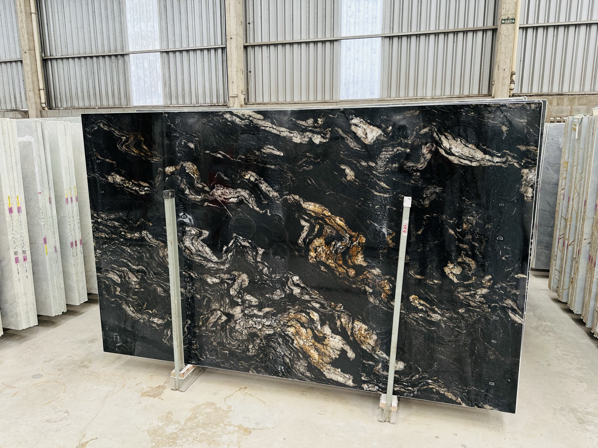 Titanium Gold Leather 2cm Slab