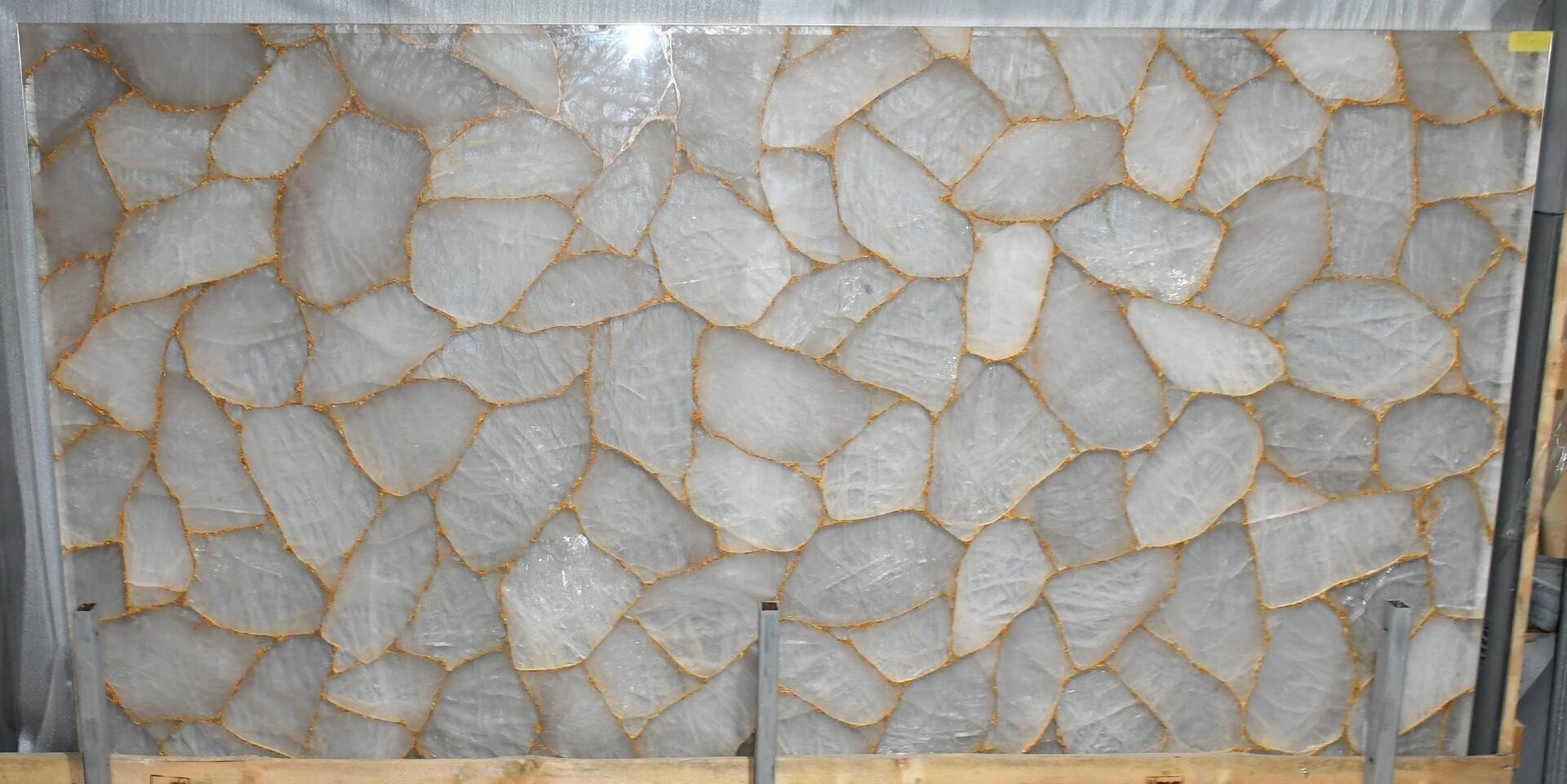 Rock Crystal Giant With Gold Slab