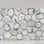 Platinum agate slab with silver details