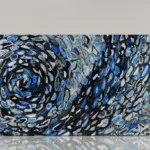 Blue Agate slab with helix design