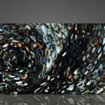 Agate Seaweed design in dark blue