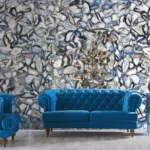 Grey and blue agate decorative wall