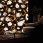 Backlit decorative agatona wall