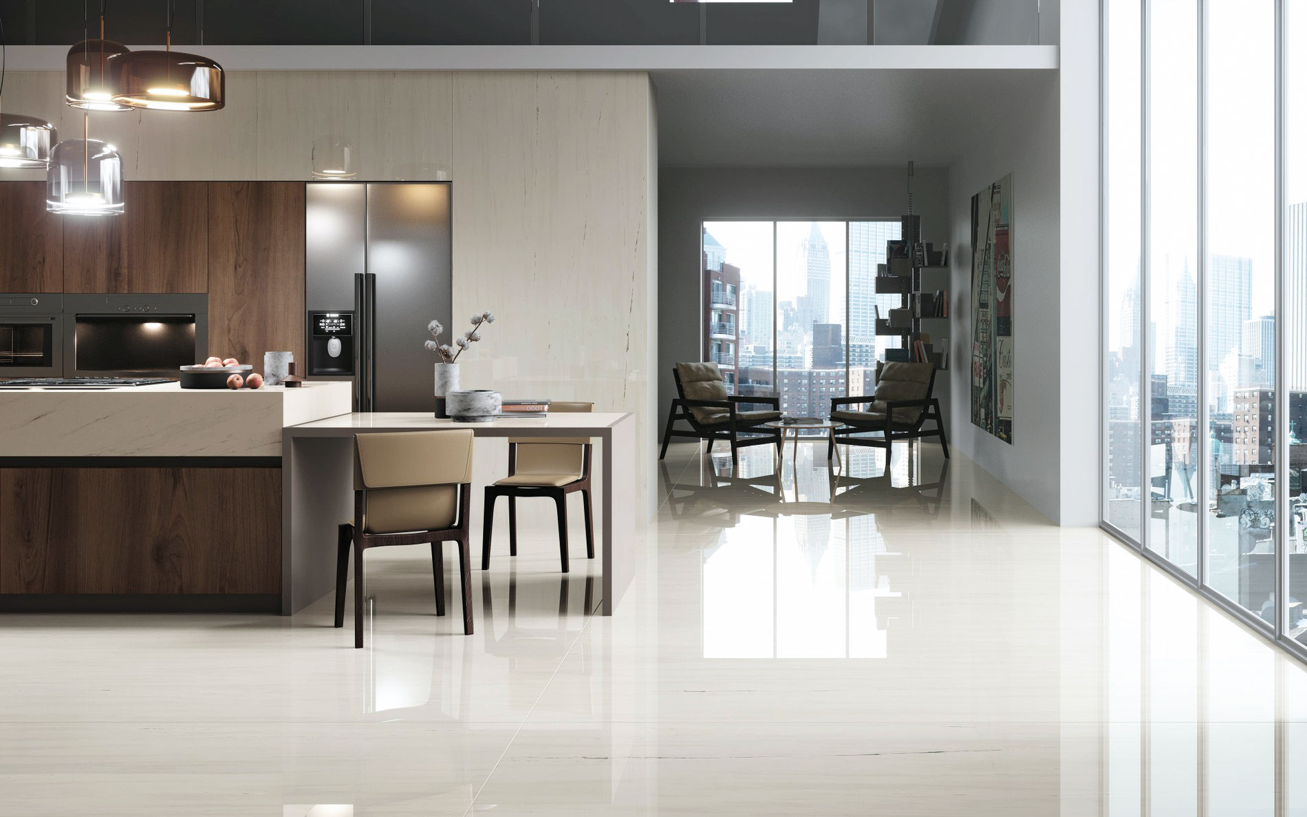 Bianco Dolomite kitchen installation