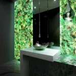 Green Fluorite bathroom backlit wall