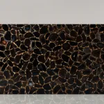 Black diamond agate slab with gold details