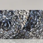 Agate Black Diamond slab with blue helix design