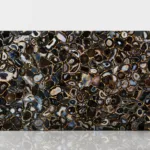 Agate umbra slab with gold accents