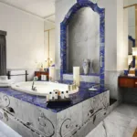 Bathroom with lapis lazuli design