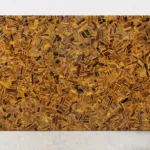 Gold tigers eye slab with gold accents