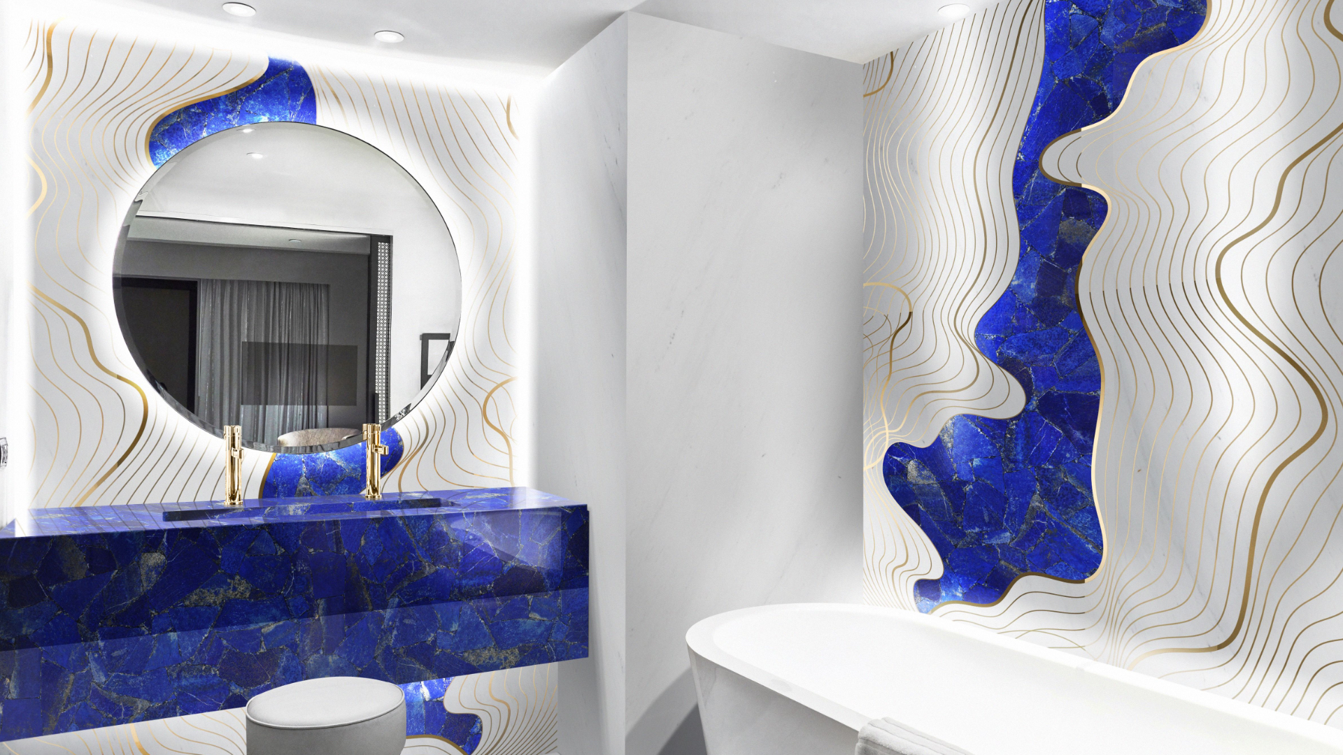 Lapis Lazuli semi-precious stone slab