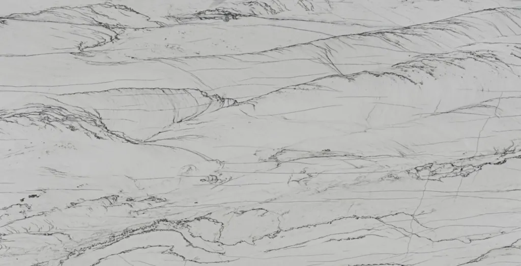 A closeup of Calacatta Quartzite