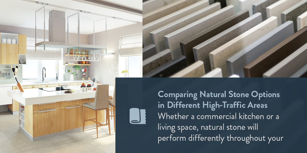 Comparing natural stone options in different high-traffic areas.