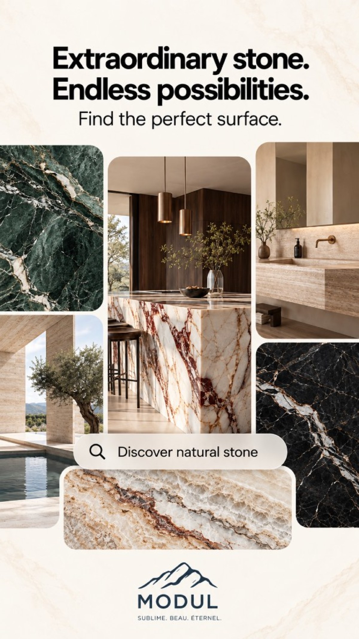 Modul Marble Live Gallery — extraordinary stone, endless possibilities