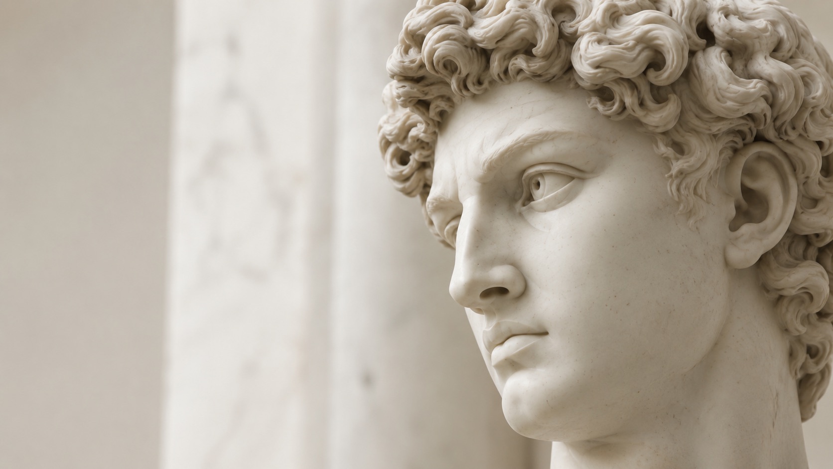 Marble sculpture of a classical head